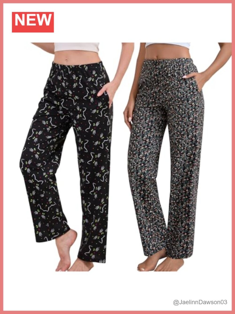PNAEONG Women Cotton Pajama Pants Comfy Sleep Bottoms Soft Lounge Pants